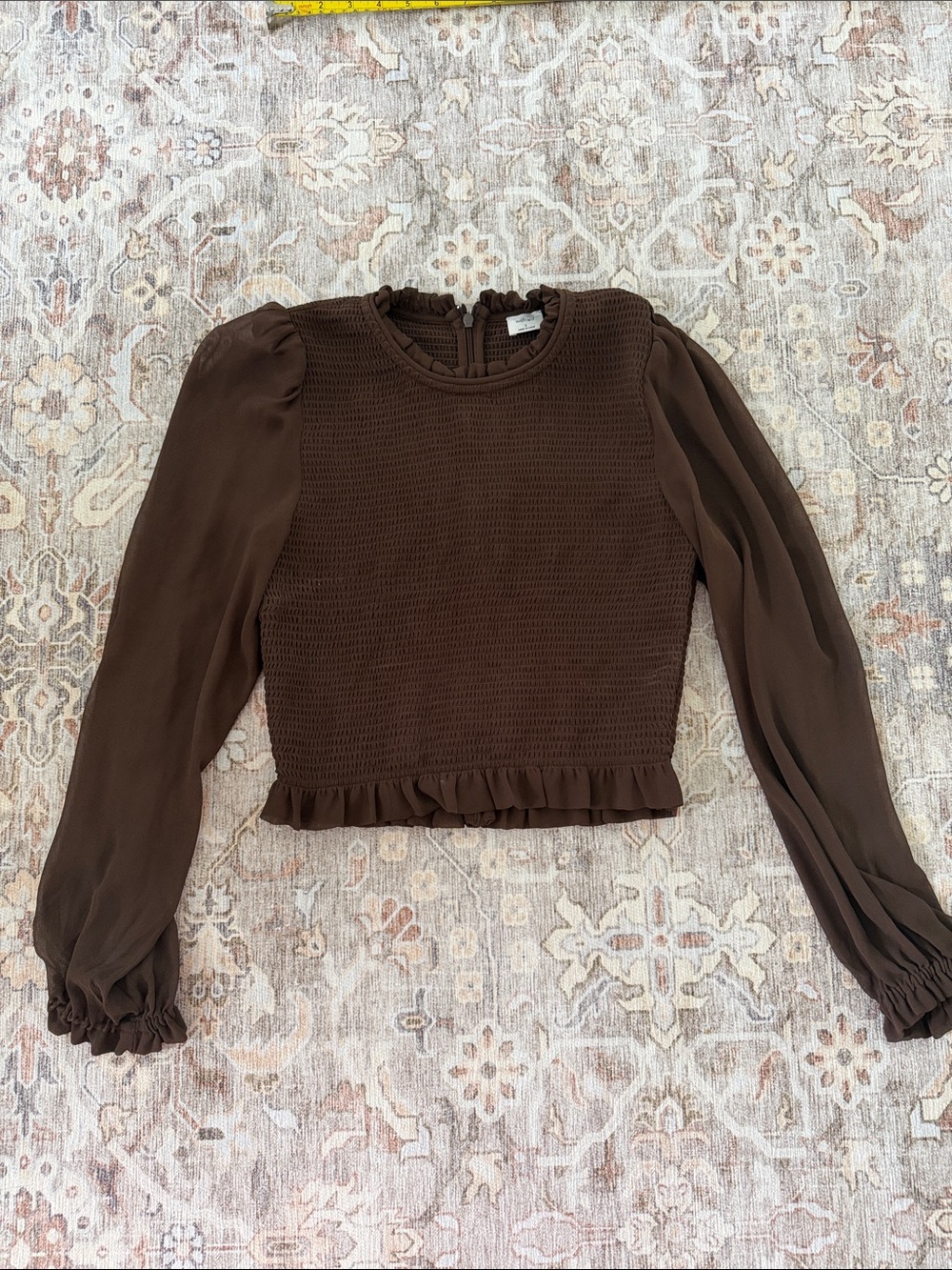 Aritzia Wilfred Brown Long Sleeve Top